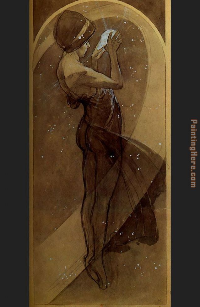 North Star painting - Alphonse Maria Mucha North Star art painting